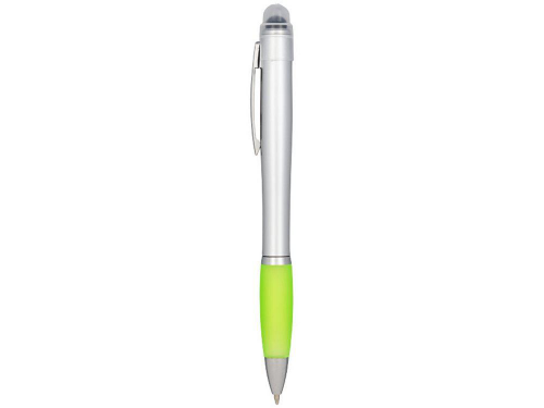 Изображение Ручка пластиковая шариковая Nash серебристо-зеленая, чернила черные