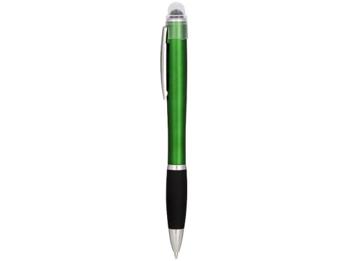 Изображение Ручка светодиодная шариковая Nash зелено-черная, чернила черные