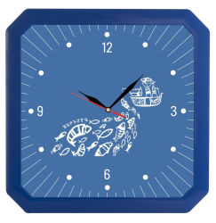 Часы настенные Квадро, синие
