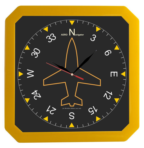 Изображение Часы настенные Квадро, желтые