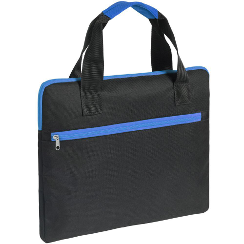 Изображение Конференц-сумка Unit Сontour, черная с синей отделкой