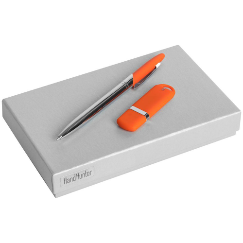 Изображение Набор Hand Hunter Give: флешка 16 Гб и ручка, оранжевый