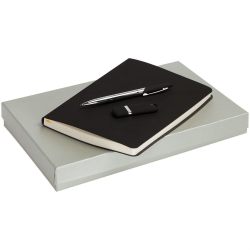 Набор подарочный Horizon: ежедневник, ручка и флешка, черный
