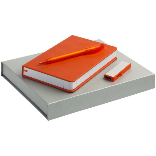 Изображение Набор Addendum: ежедневник, ручка и флешка на 8 гб, оранжевый