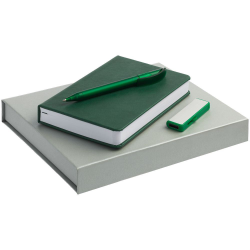 Набор Addendum: ежедневник, ручка и флешка, зеленый