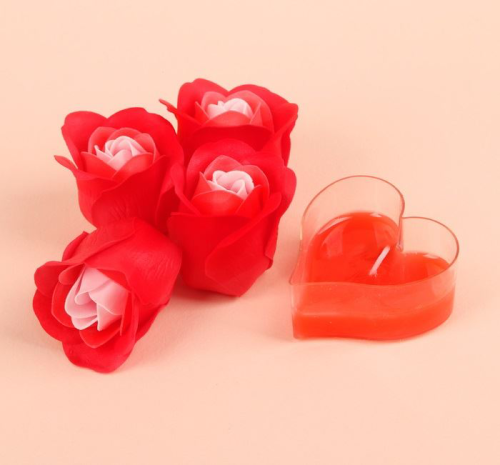 Изображение Набор "Люблю тебя": термостакан 550 мл, мыльные лепестки, свеча