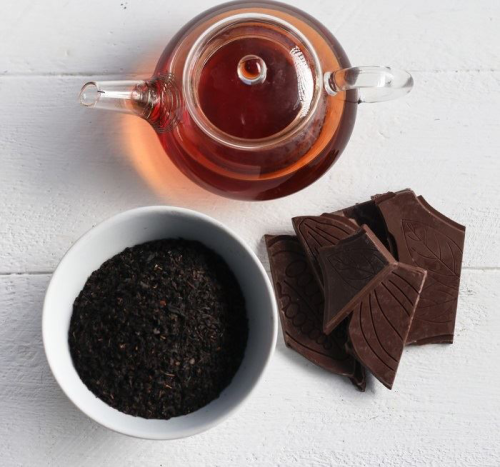 Изображение Набор чай чёрный 50 г и шоколад "С 23 Февраля", хаки