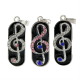 Изображение Флешка Скрипичный ключ брелок с белыми и розовыми стразами на 16 гб