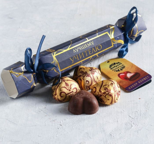 Изображение Шоколадные конфеты в упаковке-конфете "Лучшему учителю", 57 г