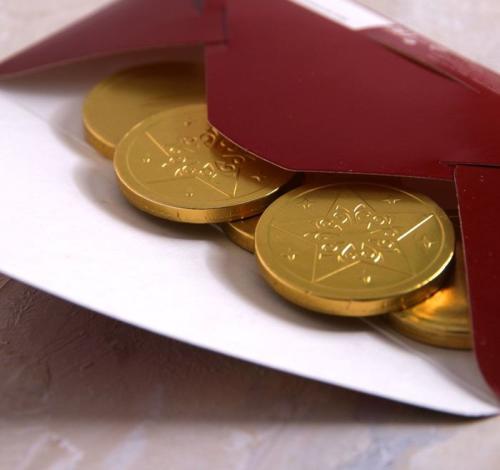 Изображение Шоколадные монеты в конверте для денег "В день рождения", 5 шт.