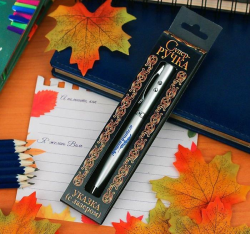 Ручка лазер в коробке "Лучший учитель" + фонарик