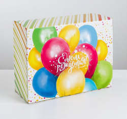 Коробка подарочная «С Днём рождения», 30*23 см
