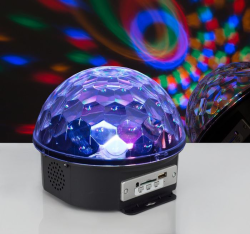 Световой прибор хрустальный шар диаметр 17,5 см с музыкой 