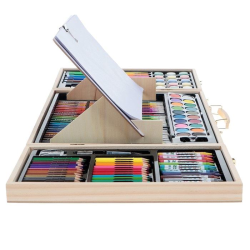 Изображение Набор для рисования с подставкой, в деревянной коробке, 186 предметов