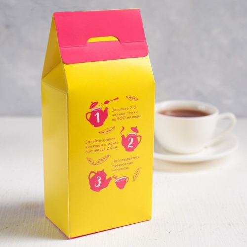 Изображение Чай подарочный «Выход только один-чай с конфеткой», чёрный с лимоном и мятой, 100 г