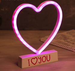 Светильник сердце неоновый «I love you»