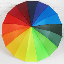 Зонт полуавтоматический «Радуга», 16 спиц, R = 46 см, разноцветный