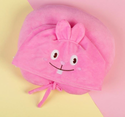 Дорожная подушка с капюшоном "Розовый зайчик"