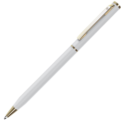 Ручка шариковая, белый/золотистый, металл