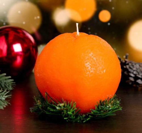 Изображение Свеча новогодняя "Апельсин крупный"