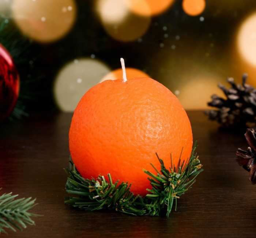Изображение Свеча новогодняя "Апельсин средний"