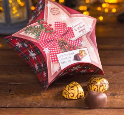 Шоколадные конфеты «Счастья в Новом году», в коробке-звезде, 200 г