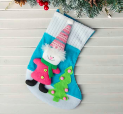 Носок для подарков "Яркий праздник" 17,5*26 см, снеговик