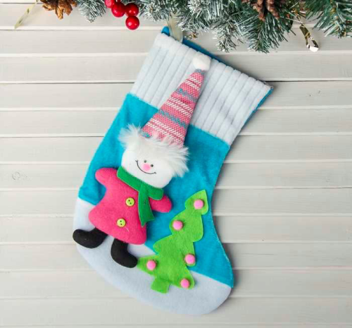 Изображение Носок для подарков "Яркий праздник" 17,5*26 см, снеговик