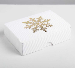 Коробка складная рифленная «Новогодняя», 21 х 15 х 5 см