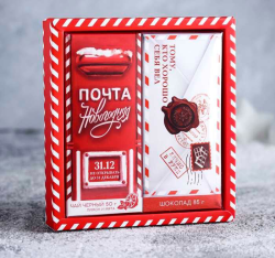 Набор "Почта Новогодняя": чай и шоколад