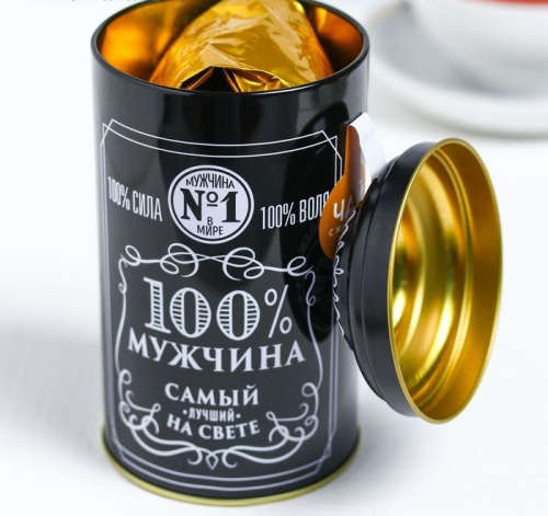 Изображение Чай чёрный в тубусе «100% мужчина № 1» джек, жасмин, 100 г