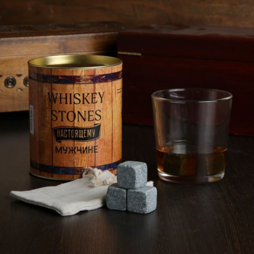Изображение Набор Настоящему мужчине: камни для виски и стакан