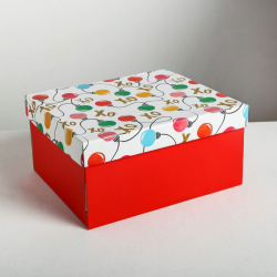 Складная коробка Новогодняя, 30 * 24.5 * 15 см