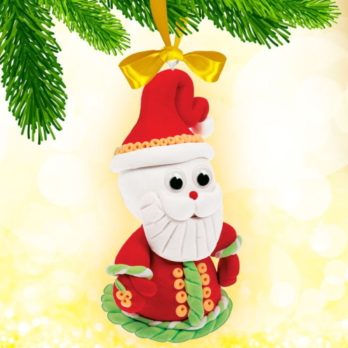 Изображение Новогодняя игрушка, набор для создания из массы для лепки Дед Мороз
