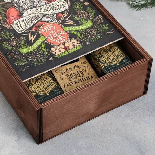 Изображение Подарочный набор Реального Нового года в деревянном ящике