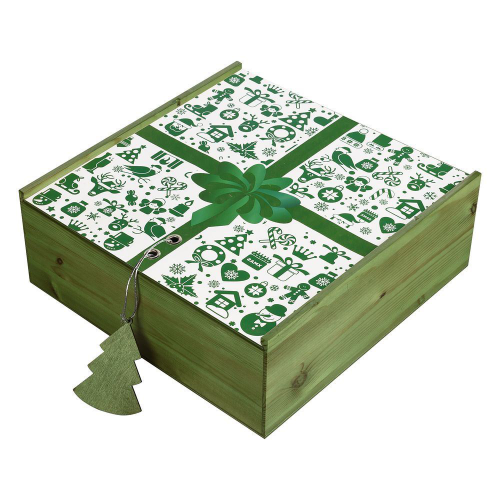 Изображение Коробка деревянная, зеленая