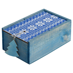 Коробка деревянная Скандик, синяя