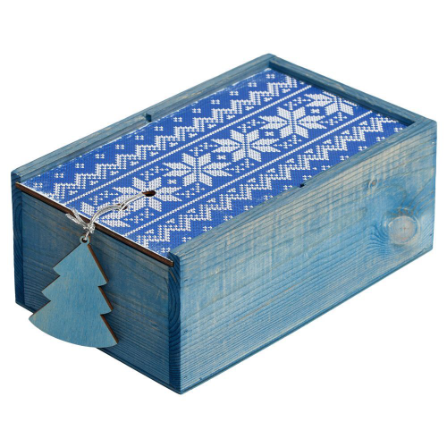 Изображение Коробка деревянная Скандик, синяя