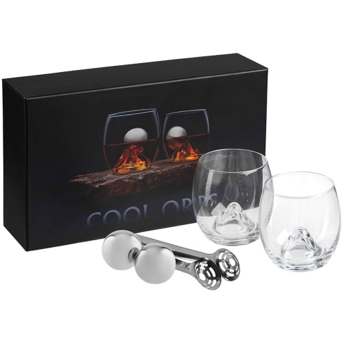 Изображение Набор Cool Orbs: бокалы для виски, шарики для охлаждения, щипцы