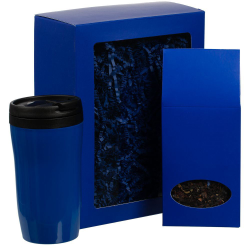 Набор Taiga: термостакан и чай, синий