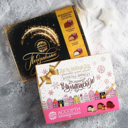 Ассорти шоколадных конфет «Розовое золото»