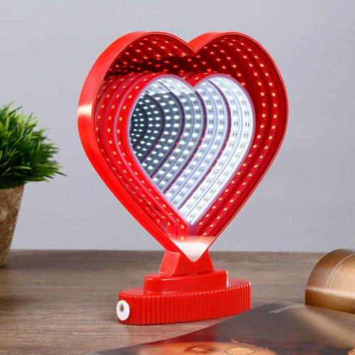 Изображение Ночник светильник сердце эффект бесконечности Два сердца
