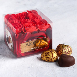 Шоколадные конфеты с розами Люблю тебя, 150 г