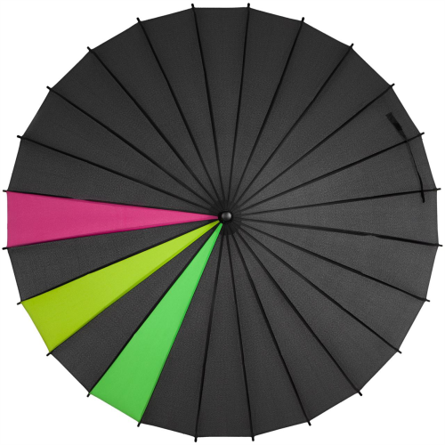 Изображение Зонт-трость «Спектр», черный неон