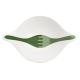 Изображение Салатник с приборами Leaf L+, белый с зеленым