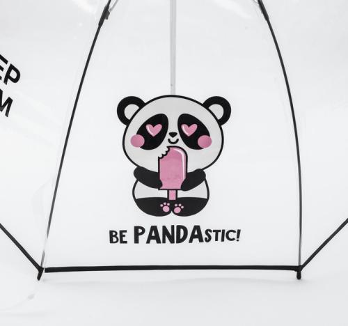 Изображение Зонт трость с прозрачным куполом "Панда"