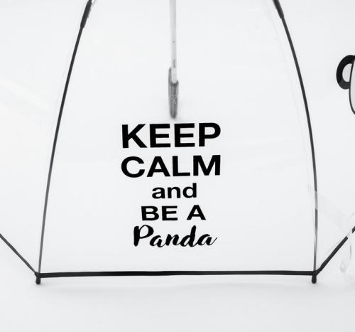 Изображение Зонт трость с прозрачным куполом "Панда"