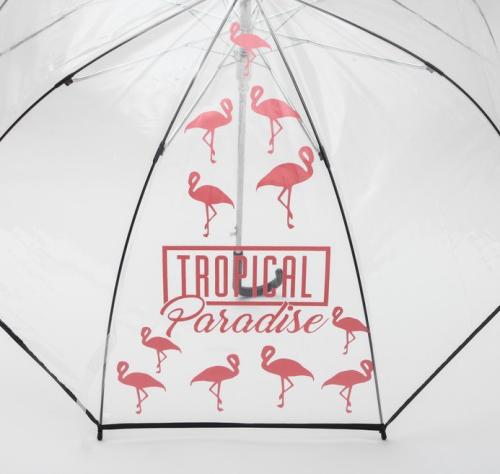 Изображение Прозрачный зонт "Tropical Paradise", фламинго