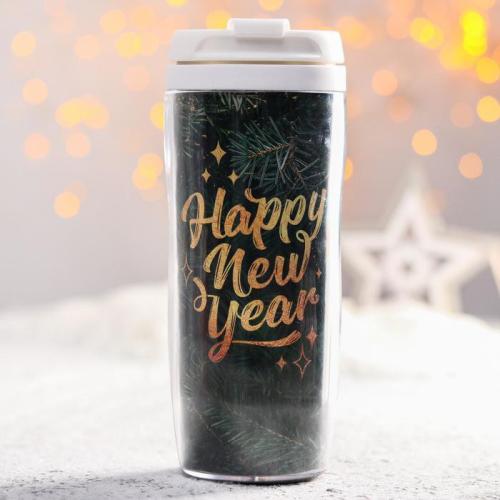 Изображение Чай чёрный Happy New Year: в термостакане 350 мл, с ароматом лимона и мяты, 20 г