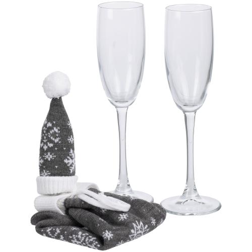 Изображение Набор Snowbound: бокалы для шампанского и чехол на бутылку